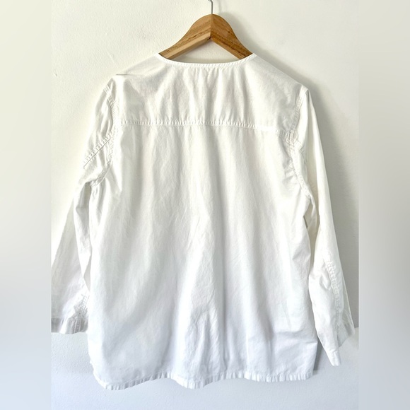 Madewell Chambray Flap-Pocket Popover Cotton & Hemp White Top Size Medium - Picture 8 of 11
